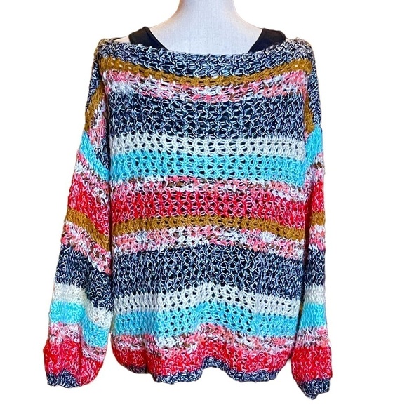 Bibi Striped Knit Crochet Slouchy Easy Fit Grannycore Boho
Sweater Small - Picture 4 of 6